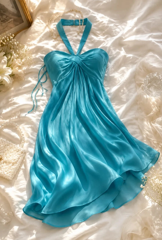 Aimishang Elegant Halter Sleeveless A Line Summer Homecoming Dress Classy Graduation Party Dress