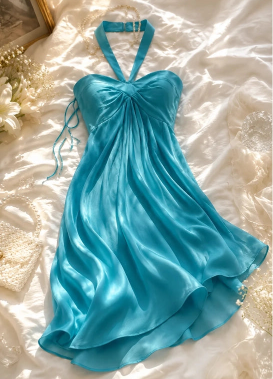 Aimishang Elegant Halter Sleeveless A Line Summer Homecoming Dress Classy Graduation Party Dress