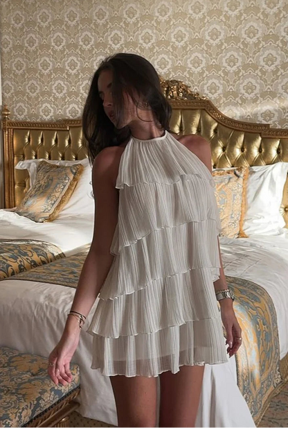 Aimishang Elegant Halter A-line Sleeveless Layered Summer Short Birthday Party Dress Sweet Homecoming Dress For Girls