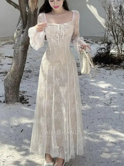 Aimishang Elegant Long Sleeves Formal Prom Dress Charming Graduation Dress Pretty Evening Party Gowns
