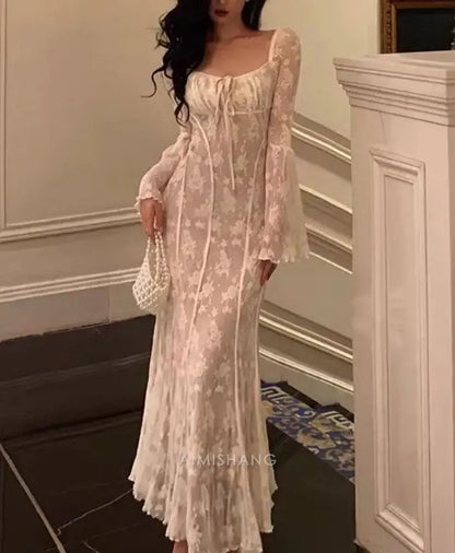 Aimishang Elegant Long Sleeves Formal Prom Dress Charming Graduation Dress Pretty Evening Party Gowns