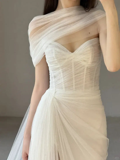 Aimishang Elegant Mermaid Long Wedding Dress Charming Evening Gowns Formal Dress with Slit