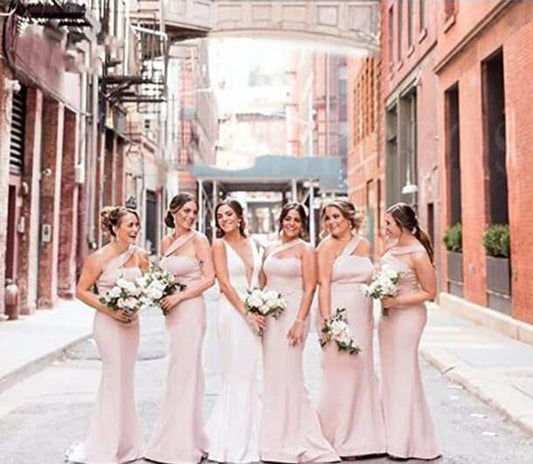 Aimishang Elegant Mermaid One Shoulder Bridesmaid Dresses Sleeveless Long Formal Prom Dress Women's Evening Gowns Fashion Party Dress