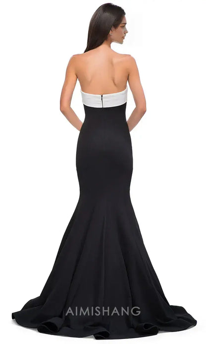 Aimishang Elegant Mermaid Strapless Sleeveless Long Prom Dress Charming Evening Party Dress for Women