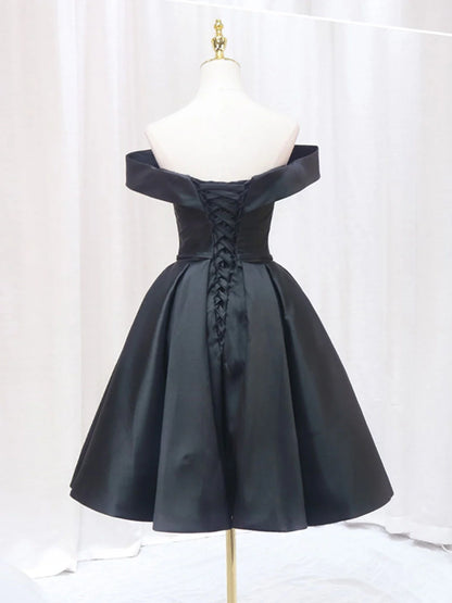 Aimishang Elegant Off the Shoulder A Line Lace-Up Back Formal Prom Dress Simple Homecoming Dress