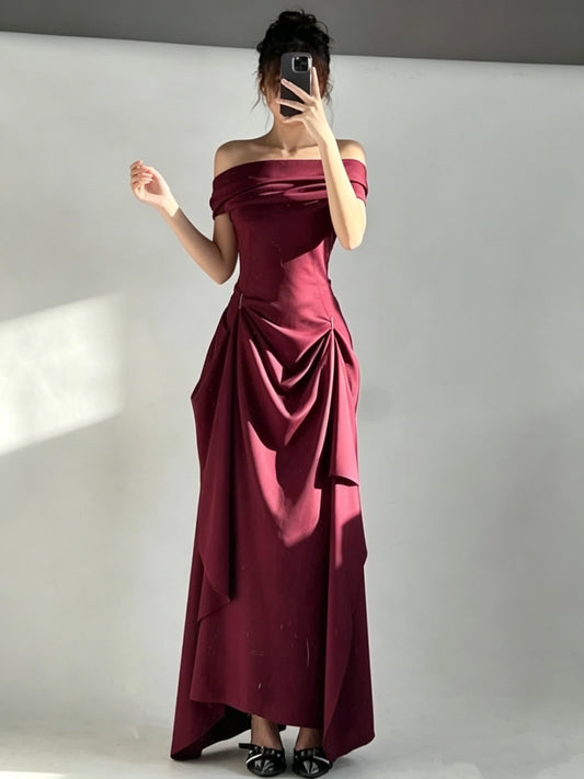 Aimishang Elegant Off the Shoulder Long Party Evening Gown Chic Wedding Guest Dress
