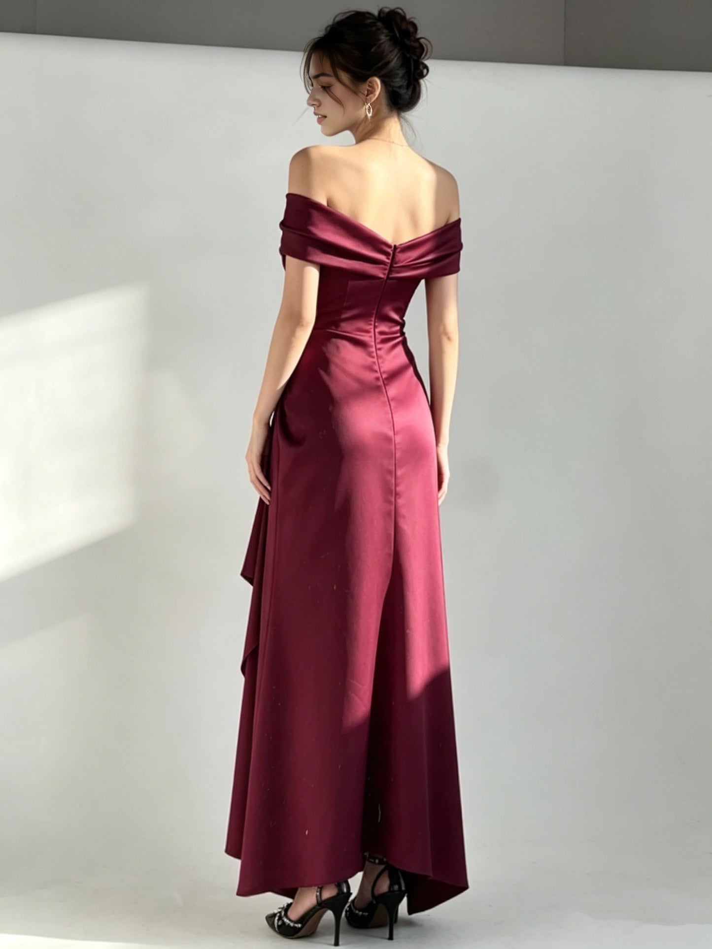 Aimishang Elegant Off the Shoulder Long Party Evening Gown Chic Wedding Guest Dress