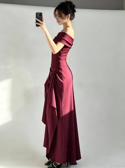 Aimishang Elegant Off the Shoulder Long Party Evening Gown Chic Wedding Guest Dress