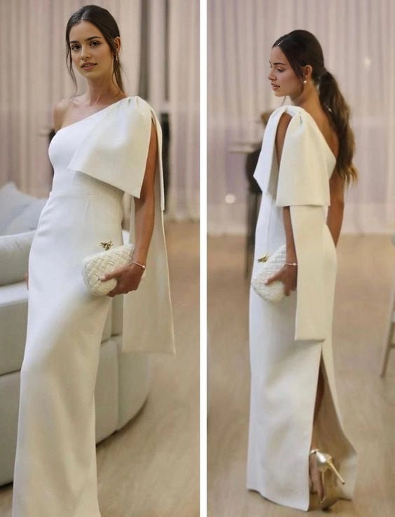 Aimishang Elegant One Shoulder Sleeveless Party Evening Gown Chic Long Prom Dress With Slit