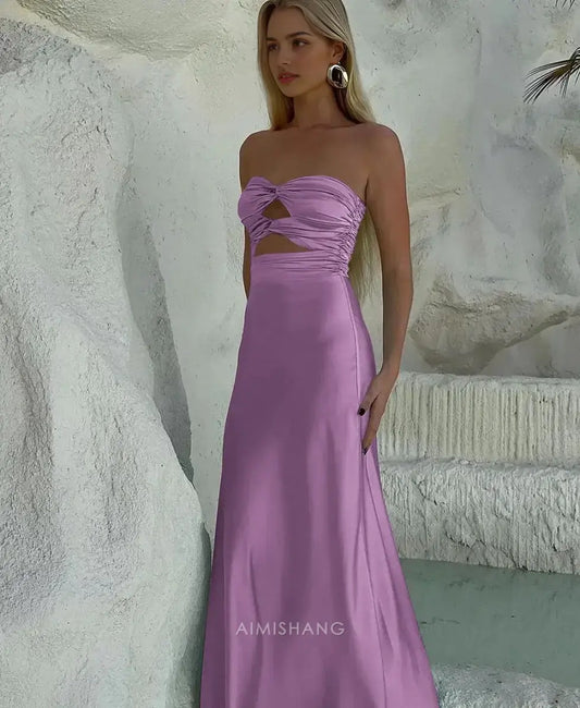 Aimishang Elegant Sheath Strapless Long Formal Prom Dress Charming Evening Gown Sexy Party Dress