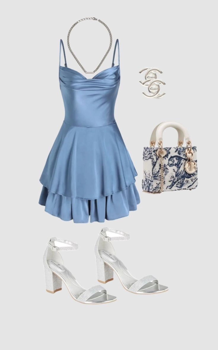 Aimishang Elegant Spaghetti Straps A Line Blue Satin Sleeveless Summer Short Graduation Party Dress Classy Homecoming Dress