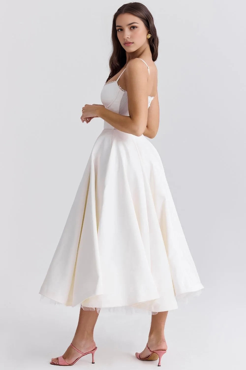 Aimishang Elegant Spaghetti Straps A Line Sleeveless Formal Prom Dress Simple Graduation Party Dress