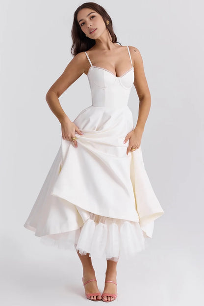 Aimishang Elegant Spaghetti Straps A Line Sleeveless Formal Prom Dress Simple Graduation Party Dress