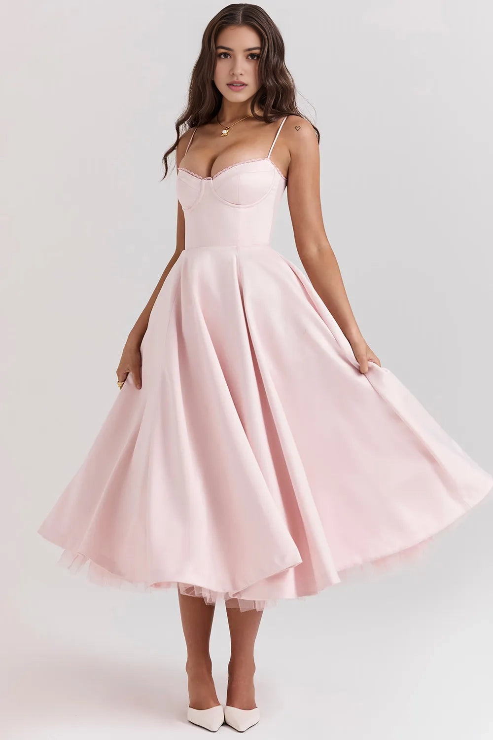 Aimishang Elegant Spaghetti Straps A Line Sleeveless Formal Prom Dress Sweet Graduation Party Dress