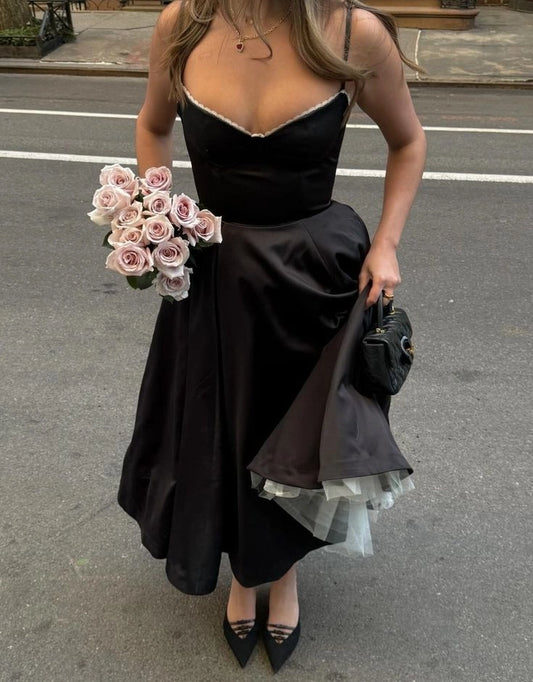 Aimishang Elegant Spaghetti Straps A Line Sleeveless Party Evening Gown Classy Formal Prom Dress