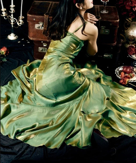 Aimishang Elegant Spaghetti Straps Mermaid Ruffles Long Prom Dress Charming Evening Party Dress Wholesale