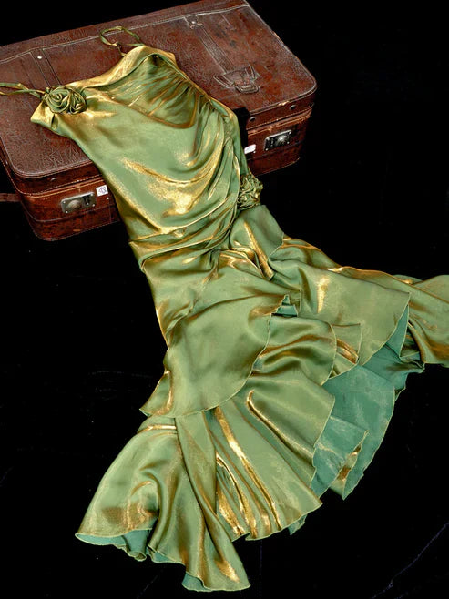 Aimishang Elegant Spaghetti Straps Mermaid Ruffles Long Prom Dress Charming Evening Party Dress Wholesale