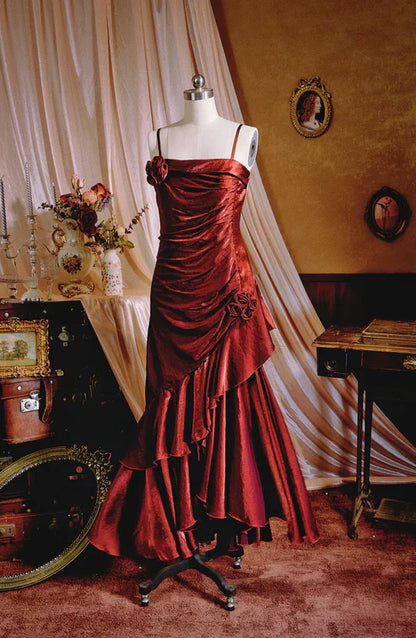 Aimishang Elegant Spaghetti Straps Mermaid Ruffles Long Prom Dress Charming Evening Party Dress Wholesale