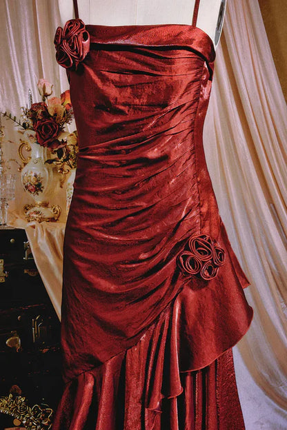 Aimishang Elegant Spaghetti Straps Mermaid Ruffles Long Prom Dress Charming Evening Party Dress Wholesale