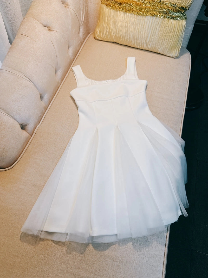 Aimishang Elegant Square Neck A-Line Sleeveless Summer Short Homecoming Dress Cute Graduation Party Dress
