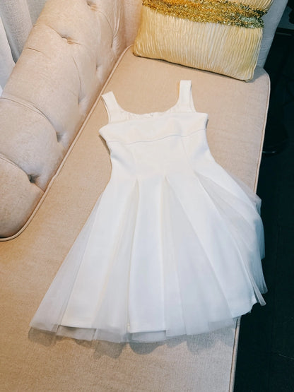 Aimishang Elegant Square Neck A-Line Sleeveless Summer Short Homecoming Dress Cute Graduation Party Dress