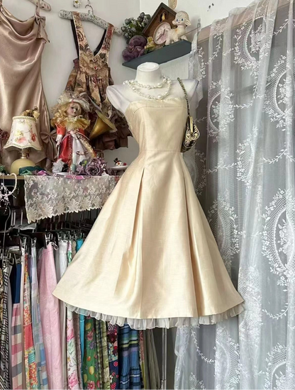 Aimishang Elegant Strapless A Line Sleeveless Formal Prom Dress Classy Wedding Guest Party Dress