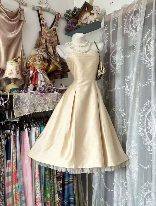 Aimishang Elegant Strapless A Line Sleeveless Formal Prom Dress Classy Wedding Guest Party Dress