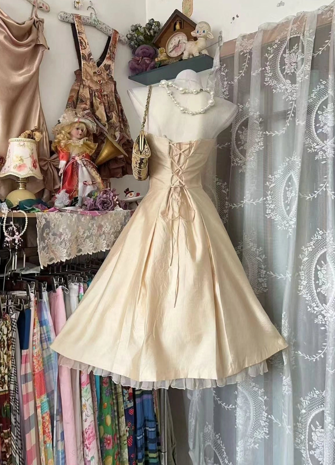Aimishang Elegant Strapless A Line Sleeveless Formal Prom Dress Classy Wedding Guest Party Dress