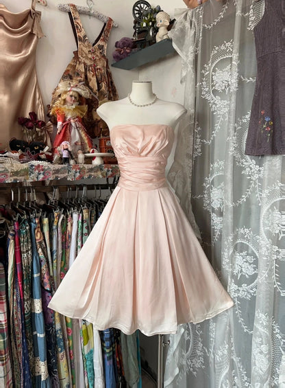 Aimishang Elegant Strapless A Line Sleeveless Homecoming Dress Summer Graduation Party Dress