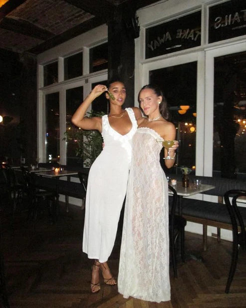 Aimishang Elegant Strapless Unique Lace Long Prom Dress Charming Evening Party Dress Formal Dress Wholesale