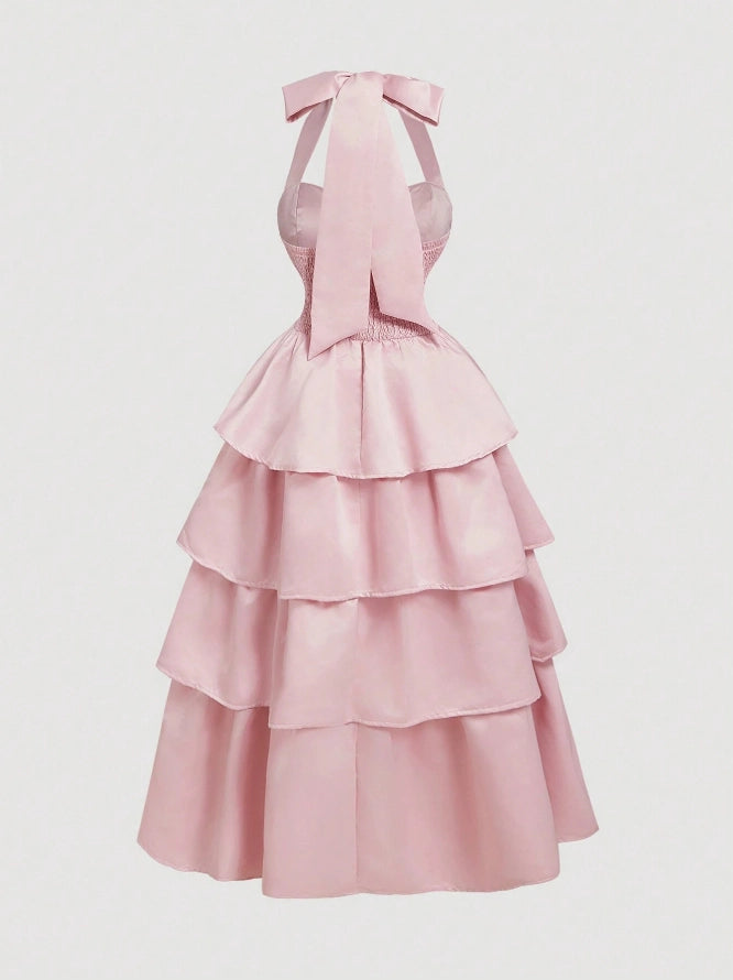 Aimishang Elegant Straps A line Sweetheart Neck Sleeveless Tiered Party Evening Gown Lovely Graduation Dress With Slit