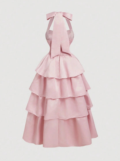 Aimishang Elegant Straps A line Sweetheart Neck Sleeveless Tiered Party Evening Gown Lovely Graduation Dress With Slit