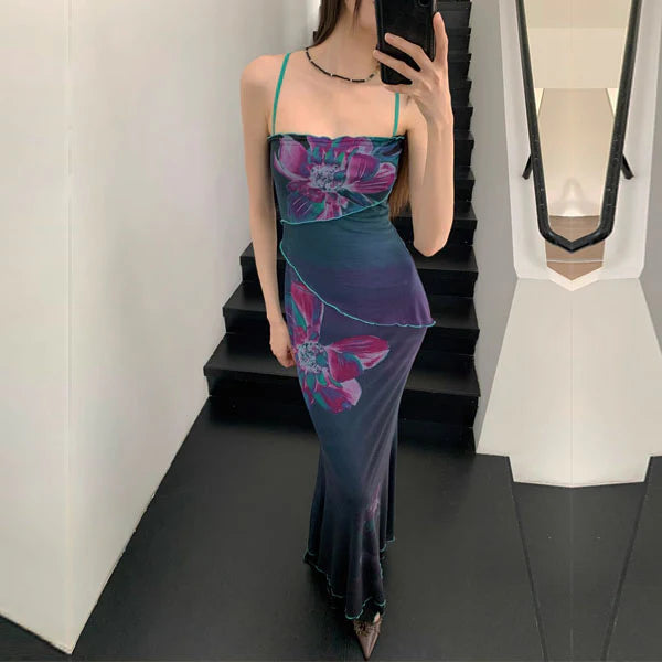 Aimishang Elegant Mermaid Floral Maxi Dress Long Prom Dress Charming Evening Party Dress Women's Dresses