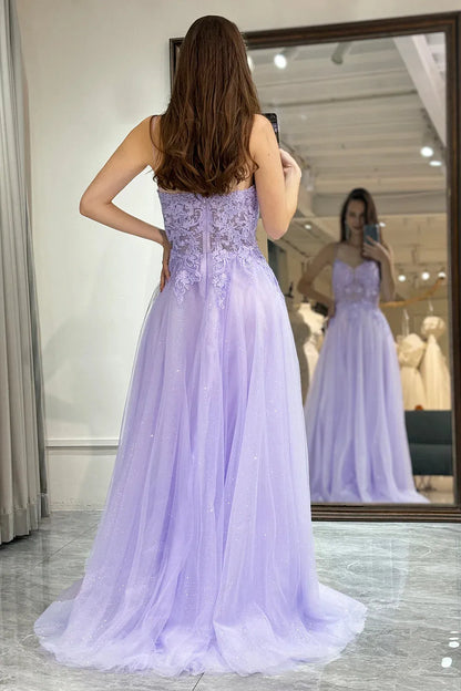 Wholesale A Line Spaghetti Straps Prom Dress With Appliques