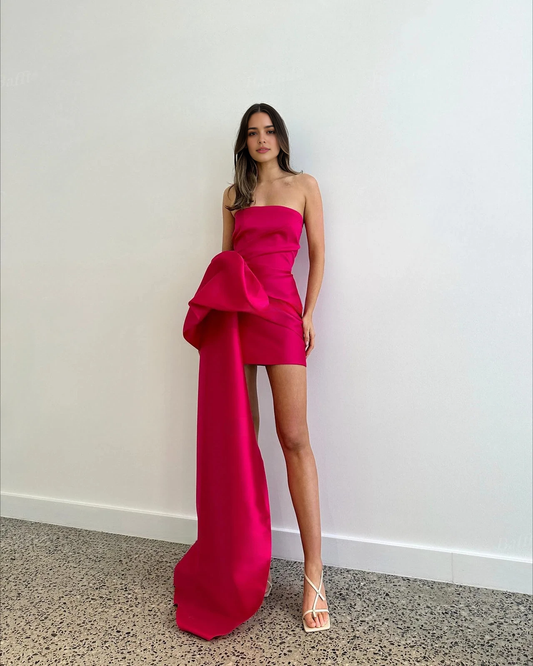 Aimishang Fashion Sheath Strapless Pleat Homecoming Dresses Lovely Birthday Party Dress Simple Wedding Dress