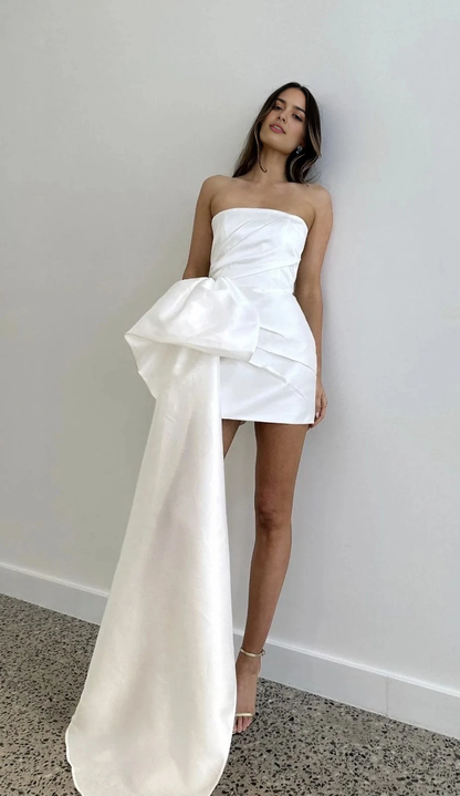 Aimishang Fashion Sheath Strapless Pleat Homecoming Dresses Lovely Birthday Party Dress Simple Wedding Dress