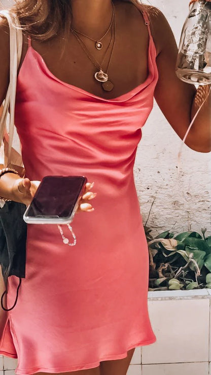 Aimishang Fashion Spaghetti Straps Homecoming Dress Short Beach Dress Simple Party Dress Mini Dress