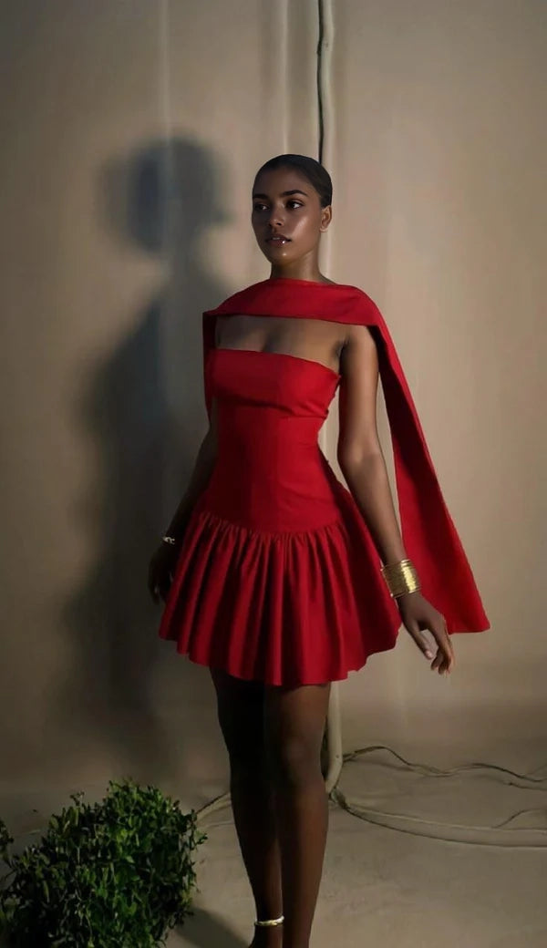 Aimishang Fashion A-Line Strapless Sleeveless Short Birthday Party Dress Simple Homecoming Dress