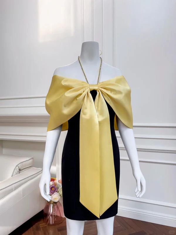 Aimishang Fashion Halter Sheath Off The Shoulder Short Summer Birthday Party Dress Stylish Homecoming Dress