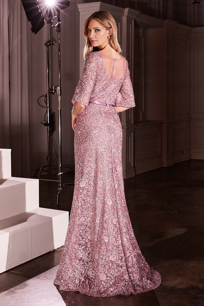 Aimishang Fashion Long Prom Dresses Lace Fitted Mid-Sleeve Charming Party Evening Gown Elegant Wedding Guest Dress