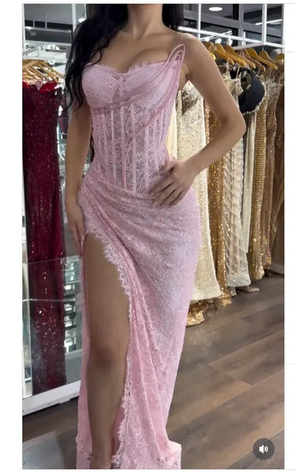 Aimishang Fashion Mermaid Strapless Sleeveless Long Prom Dress With Slit Charming Party Evening Gown Sexy Graduation Dress