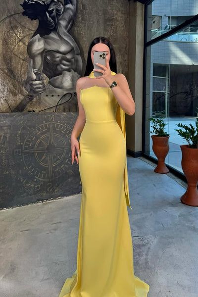 Aimishang Fashion Sheath Strapless Sleeveless Long Formal Prom Dress Elegant Party Evening Gown Simple Wedding Guest Dress