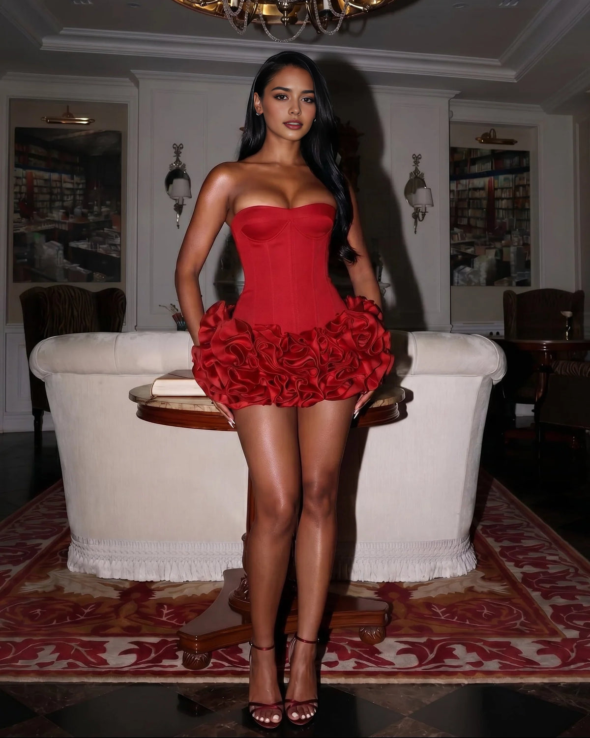 Aimishang Fashion Sheath Strapless Sleeveless Short Homecoming Dress Summer Mini Birthday Party Dress