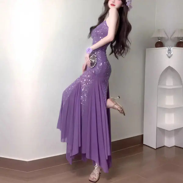 Aimishang Fashion Spaghetti Straps Sleeveless Party Evening Gown Modern Long Formal Prom Dress