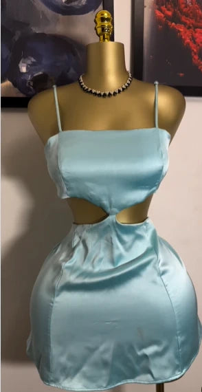 Aimishang Fashion Straps Sleeveless Satin Short Birthday Party Dress Stylish Mini Homecoming Dress