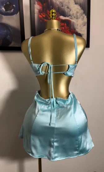 Aimishang Fashion Straps Sleeveless Satin Short Birthday Party Dress Stylish Mini Homecoming Dress