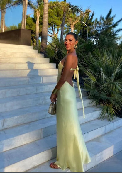Aimishang Fashion Yellow One Shoulder Long Prom Dress Elegant Evening Party Gowns Simple Formal Dress