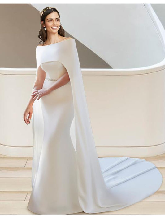Aimishang Formal Fall Wedding Dresses Two Piece Sweetheart Strapless Court Train Bridal Gowns With Sashes / Ribbons Summer Wedding Party