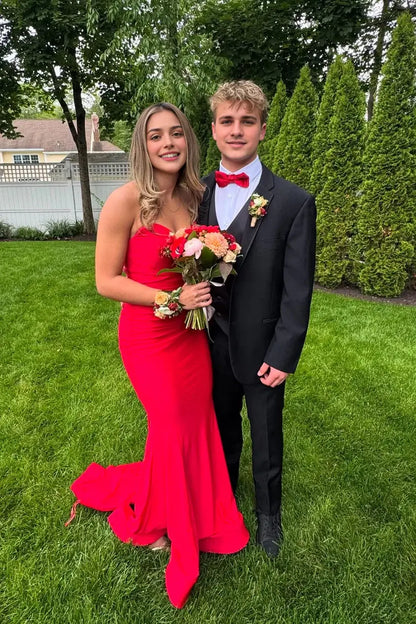 Aimishang Sweetheart Mermaid Strapless Sleeveless Evening Party Dress Elegant Long Formal Prom Dress