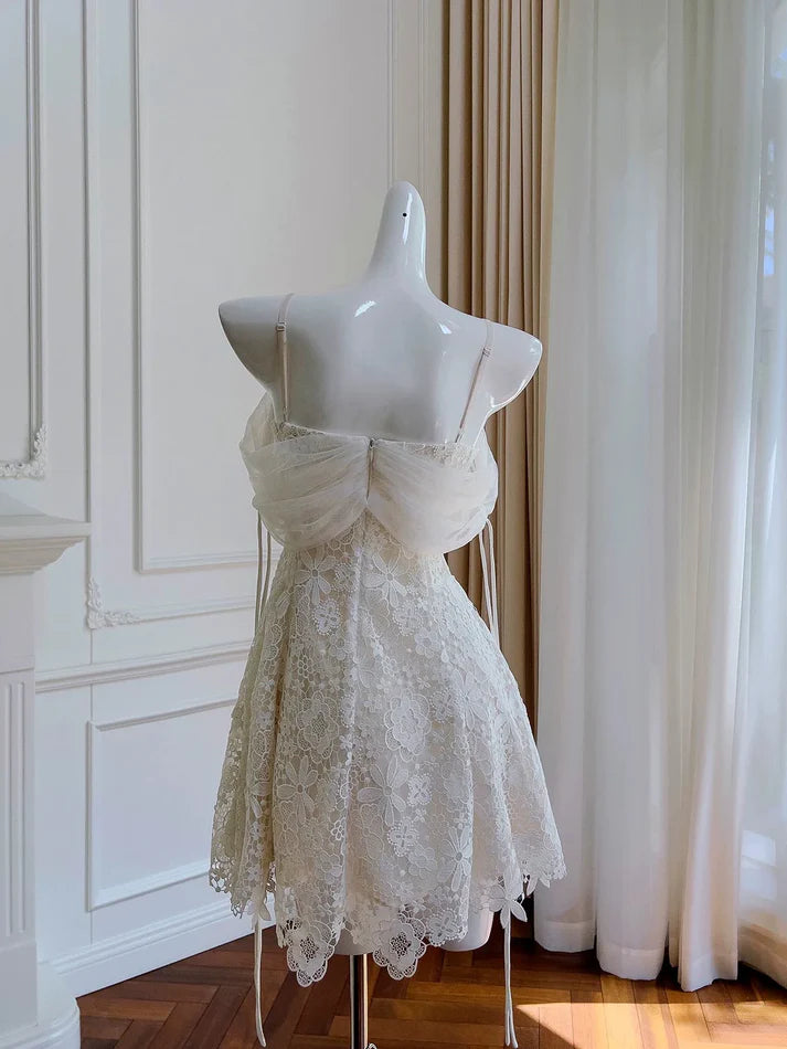 Aimishang Sweetheart A Line Straps Lace Homecoming Dress Cute Graduation Dress Lovely Birthday Party Dress